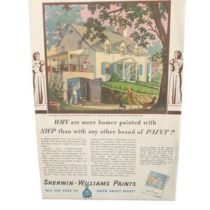 Vintage 1937 Sherwin-Williams Paints More Homes Painted Ad Advertisement